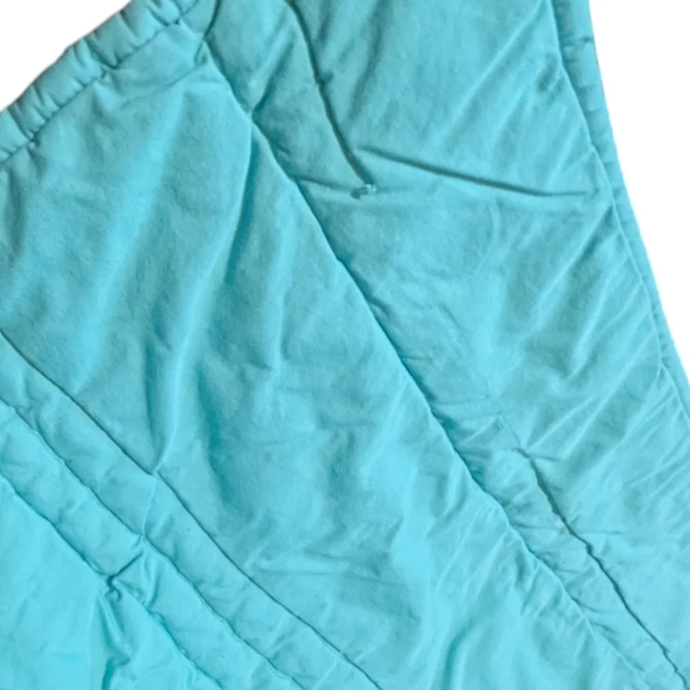 Pottery Barn Teen Ruched Comforter Turquoise Blue Twin Preppy